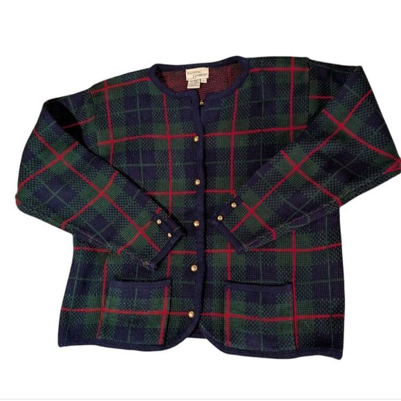 Women's vintage Hasting & Smith plaid cardigan sweater size large - Picture 4 of 5